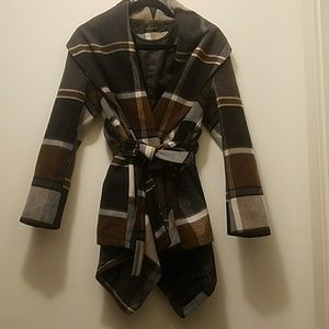 Chicwish plaid wrap coat
